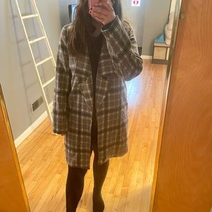 Long plaid blazer shacket